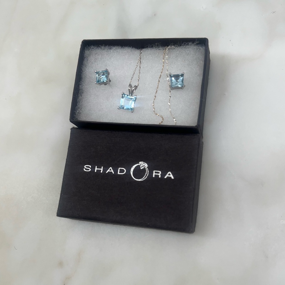 NWT Shadora sterling silver necklace + earrings set